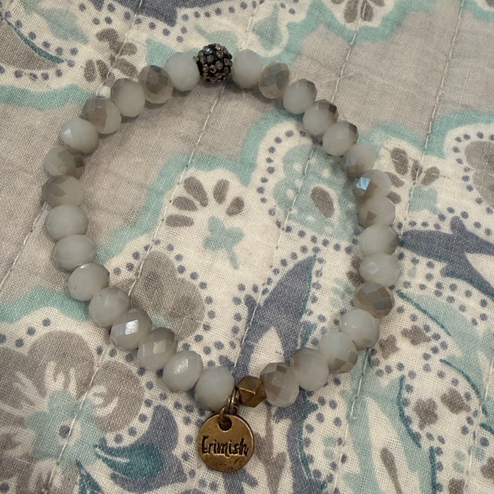 Erimish Frosted Gray Bracelet with Charm